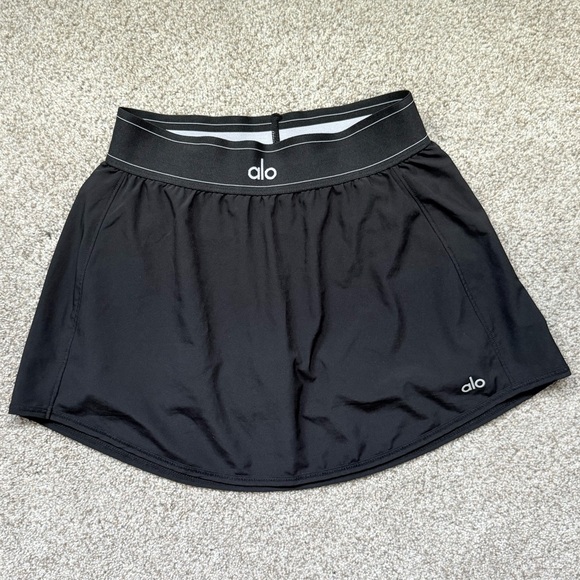 Alo Yoga Black Match Point Tennis Skirt XS - Picture 2 of 4
